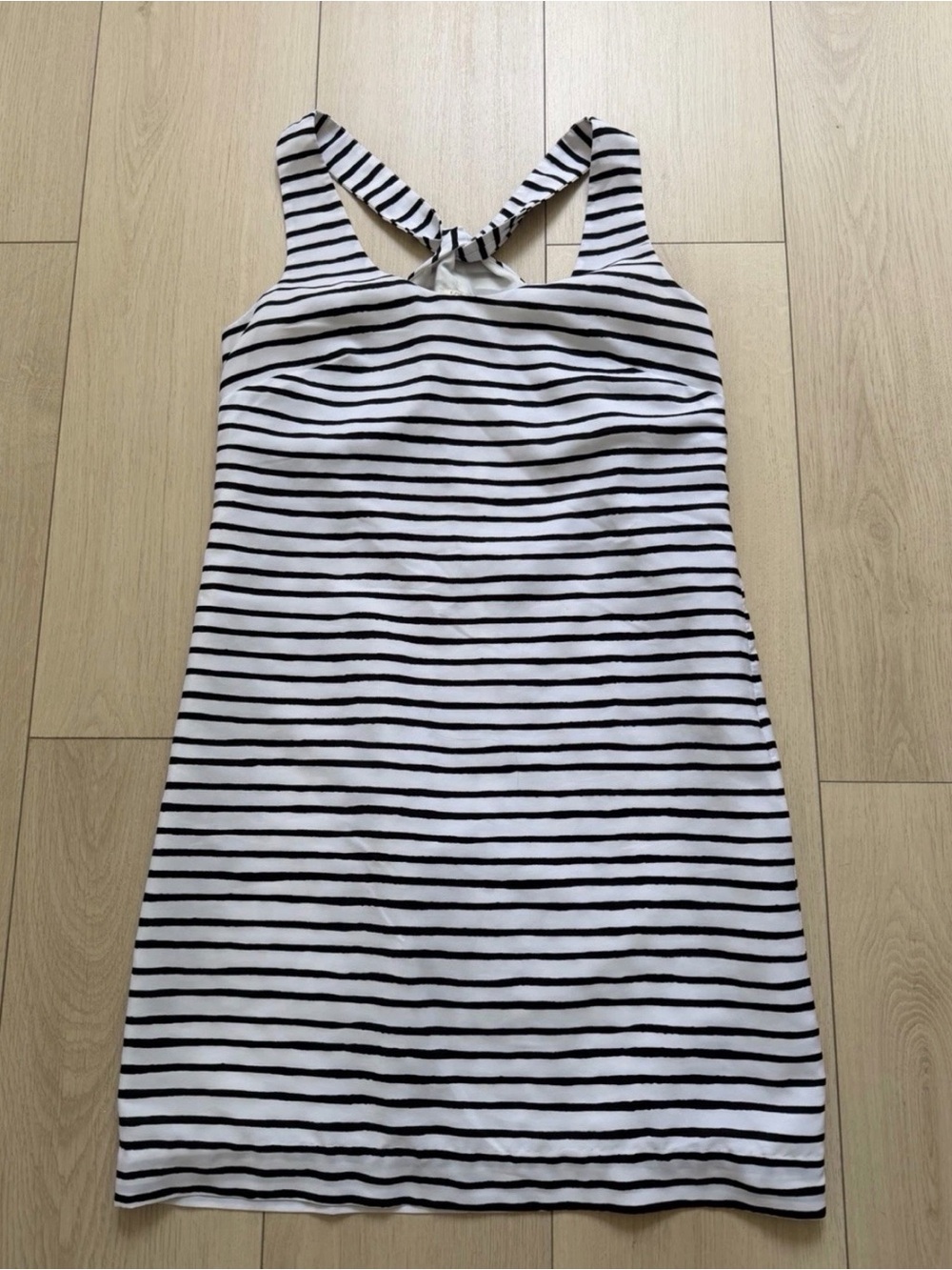 J. Crew Navy & White Striped Racerback Midi Dress